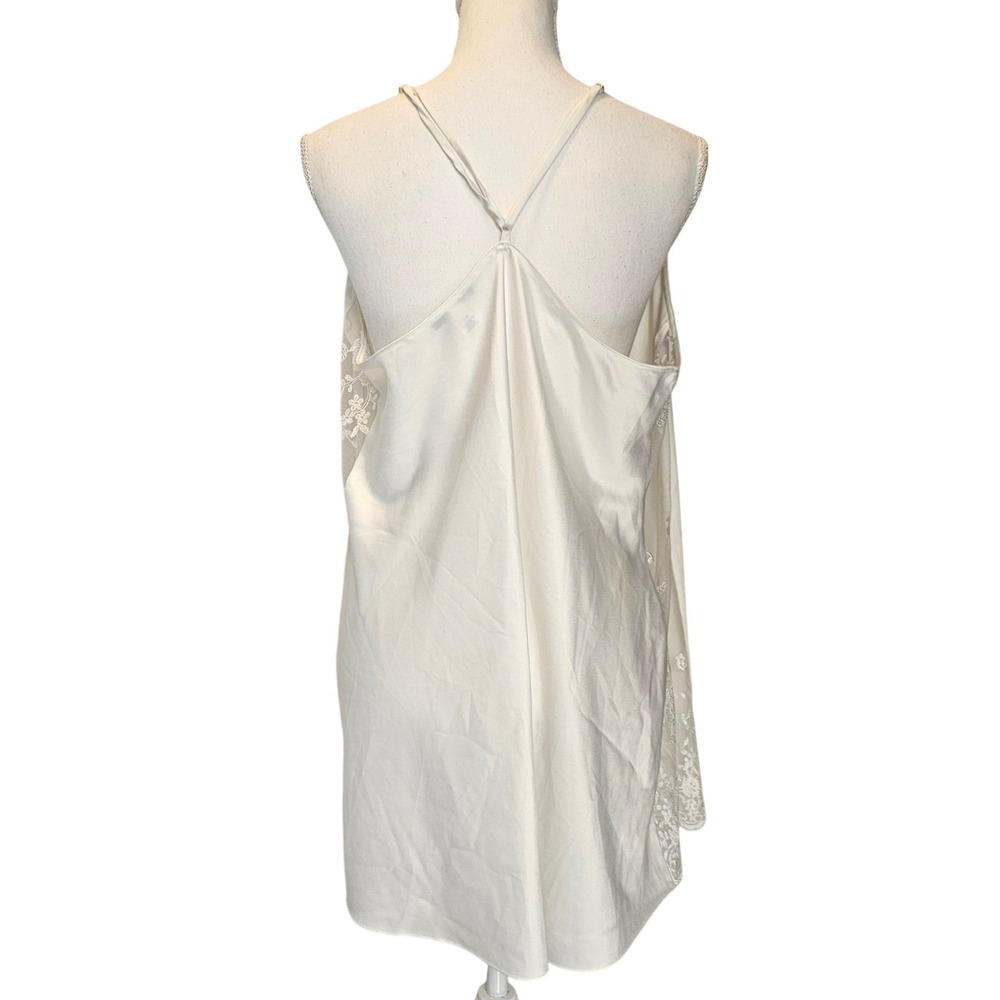 Rya Collection‎ White Satin Cowl Neck Lace Cami Tunic Top 1X Bridal Lingerie - Picture 4 of 9